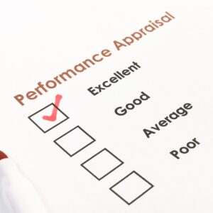 Performance appraisal with details and blank checkbox.